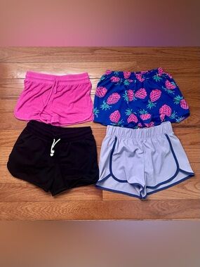 Girl Colorful Shorts Lot of 4 - Pink, Navy Pineapple, Black, Lavender